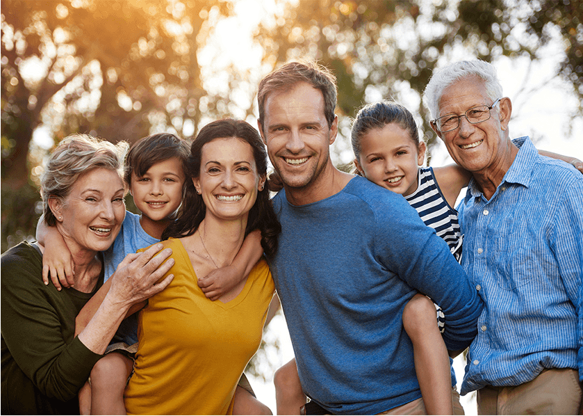 Multigenerational family enjoying time together outdoors