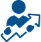 Investment management services icon representing portfolio growth and financial strategy